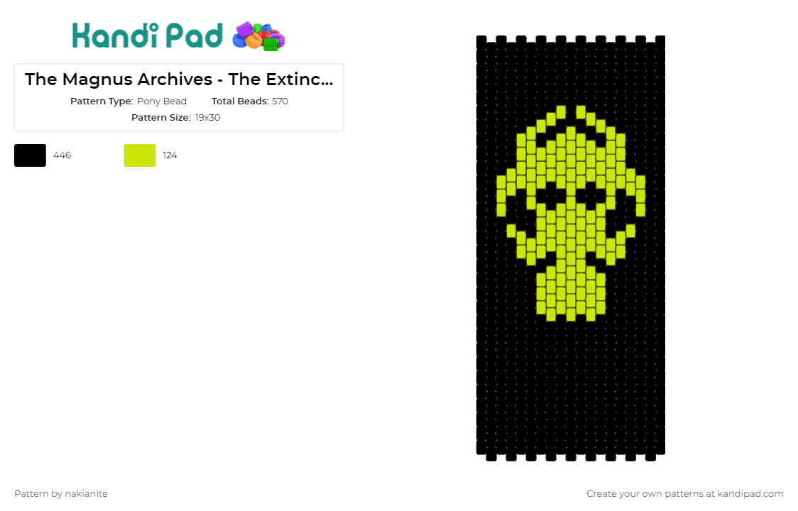 The Magnus Archives - The Extinction - Pony Bead Pattern by nakianite on Kandi Pad - the magnus archives,biohazard,gas mask,horror,spooky,podcast,dark