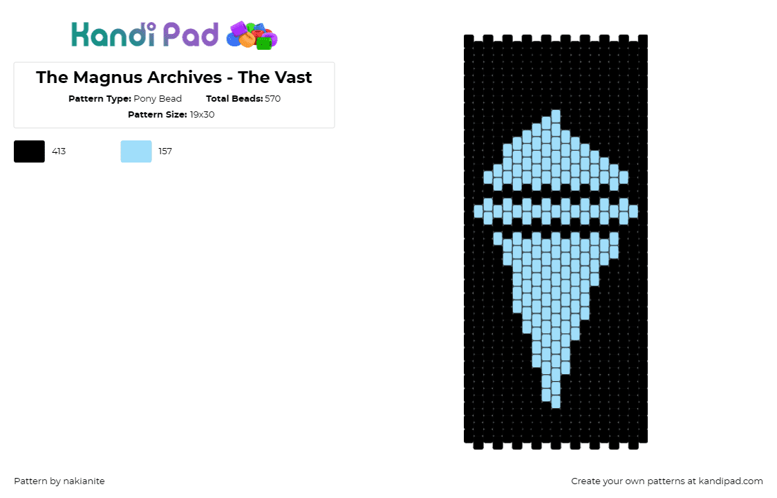 The Magnus Archives - The Vast - Pony Bead Pattern by nakianite on Kandi Pad - the magnus archives,horror,spooky,podcast,dark