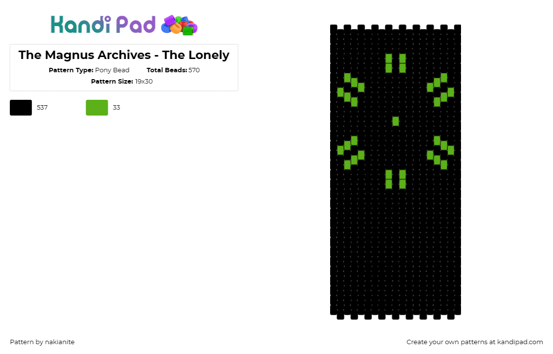 The Magnus Archives - The Lonely - Pony Bead Pattern by nakianite on Kandi Pad - the magnus archives,horror,spooky,podcast,dark