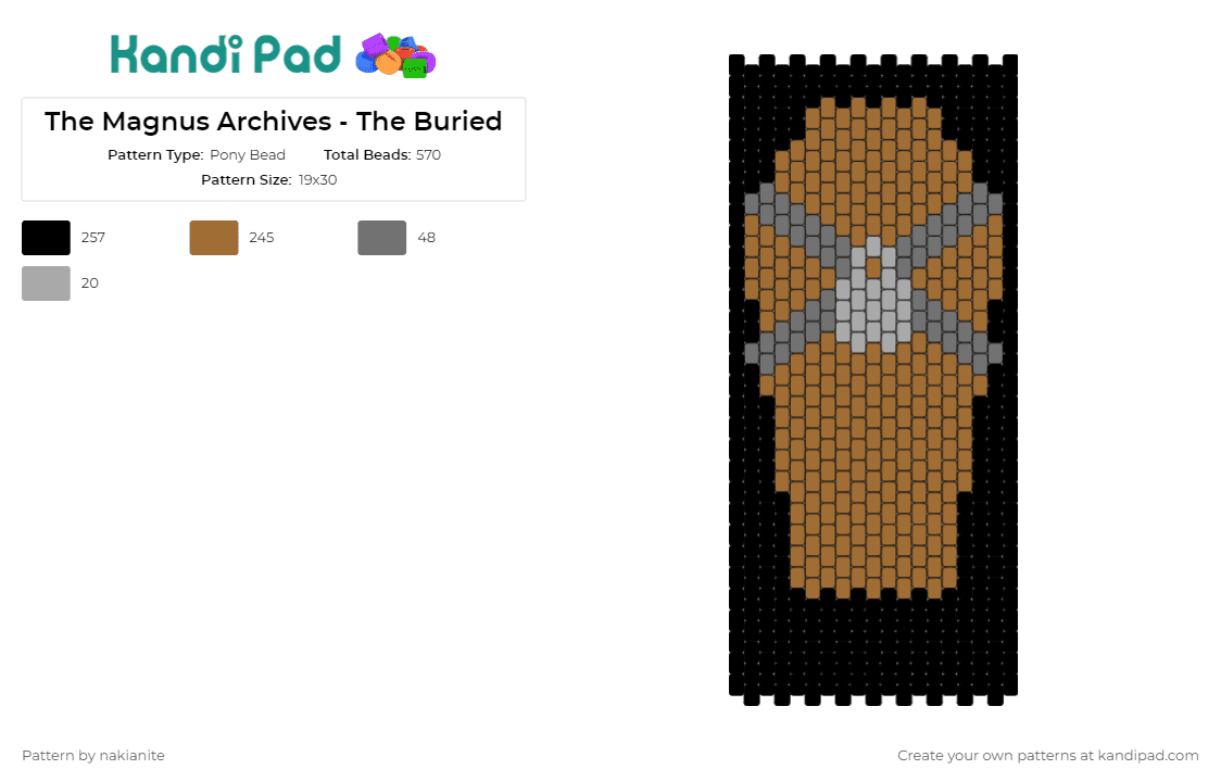 The Magnus Archives - The Buried - Pony Bead Pattern by nakianite on Kandi Pad - the magnus archives,coffin,horror,spooky,podcast,dark