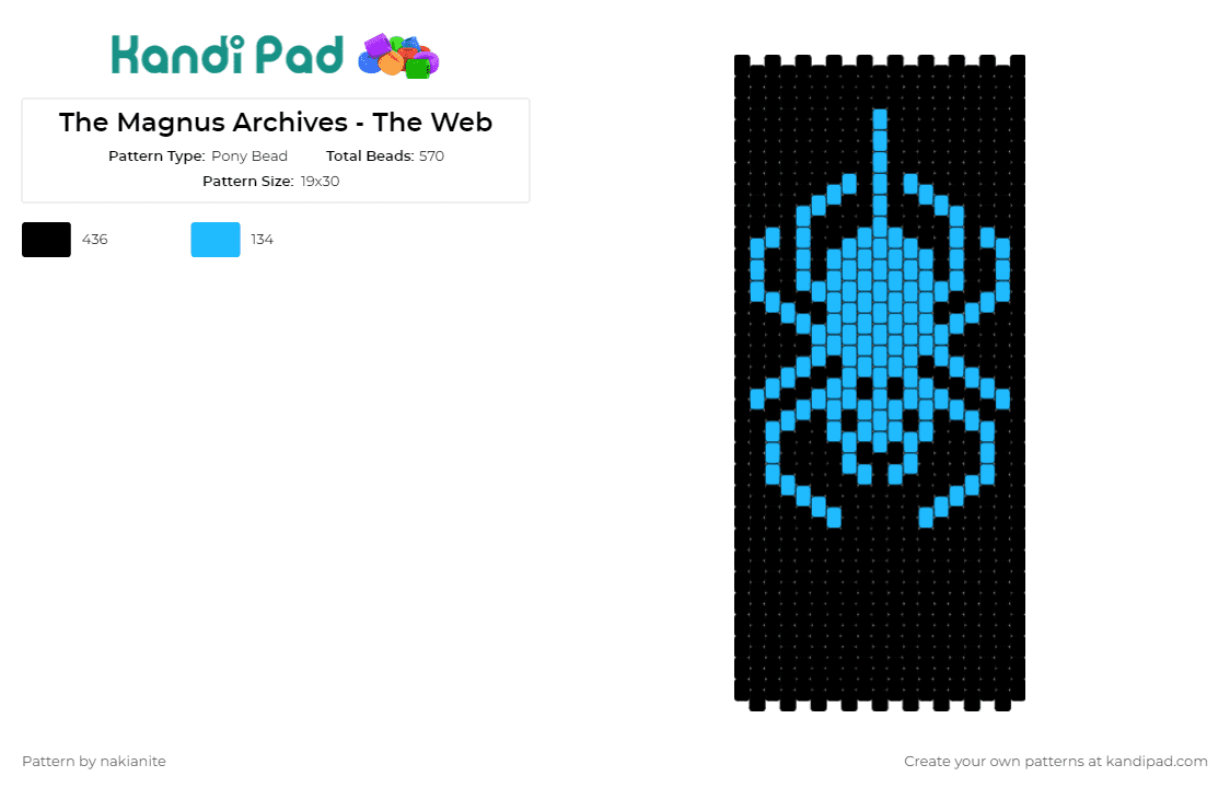 The Magnus Archives - The Web - Pony Bead Pattern by nakianite on Kandi Pad - the magnus archives,spider,horror,spooky,podcast,dark