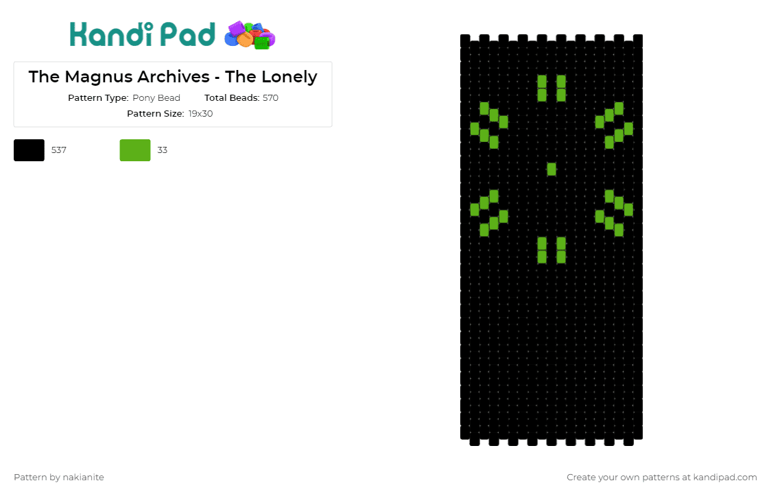 The Magnus Archives - The Lonely - Pony Bead Pattern by nakianite on Kandi Pad - the magnus archives,horror,spooky,podcast,dark