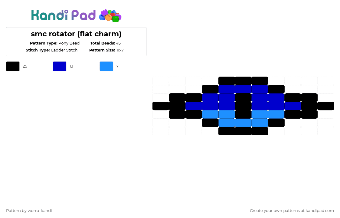 smc rotator (flat charm) - Pony Bead Pattern by worro on Kandi Pad - purple,light blue