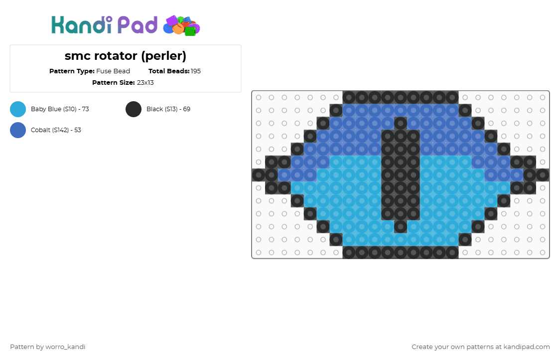 smc rotator (perler) - Fuse Bead Pattern by worro on Kandi Pad - blue,light blue