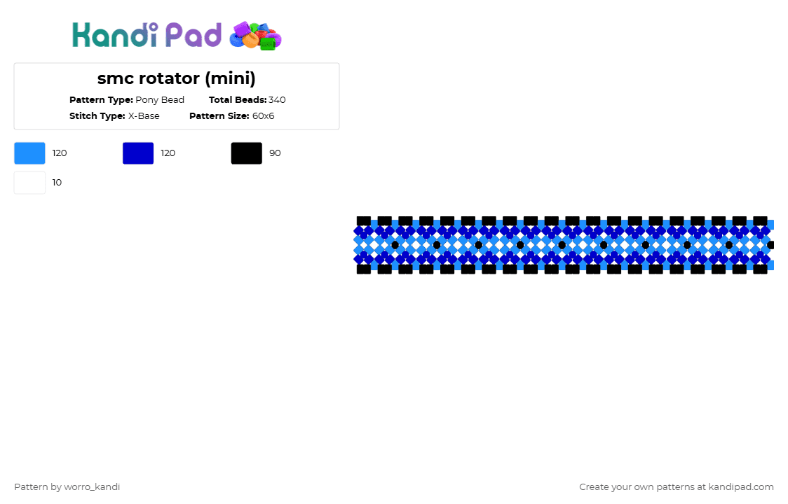 smc rotator (mini) - Pony Bead Pattern by worro on Kandi Pad - light blue,purple,smc,crk,rotator