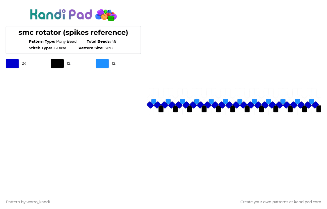 smc rotator (spikes reference) - Pony Bead Pattern by worro on Kandi Pad - purple,light blue,smc,crk