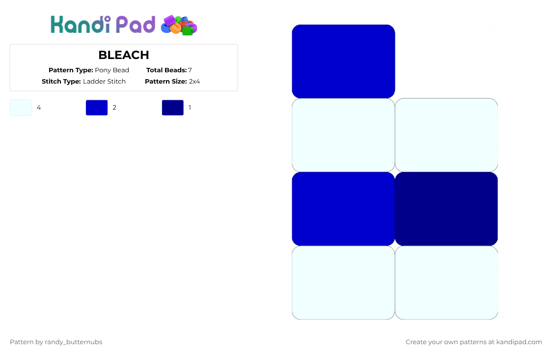 BLEACH - Pony Bead Pattern by randy_butternubs on Kandi Pad - white,purple,bleach,cleaning supplies