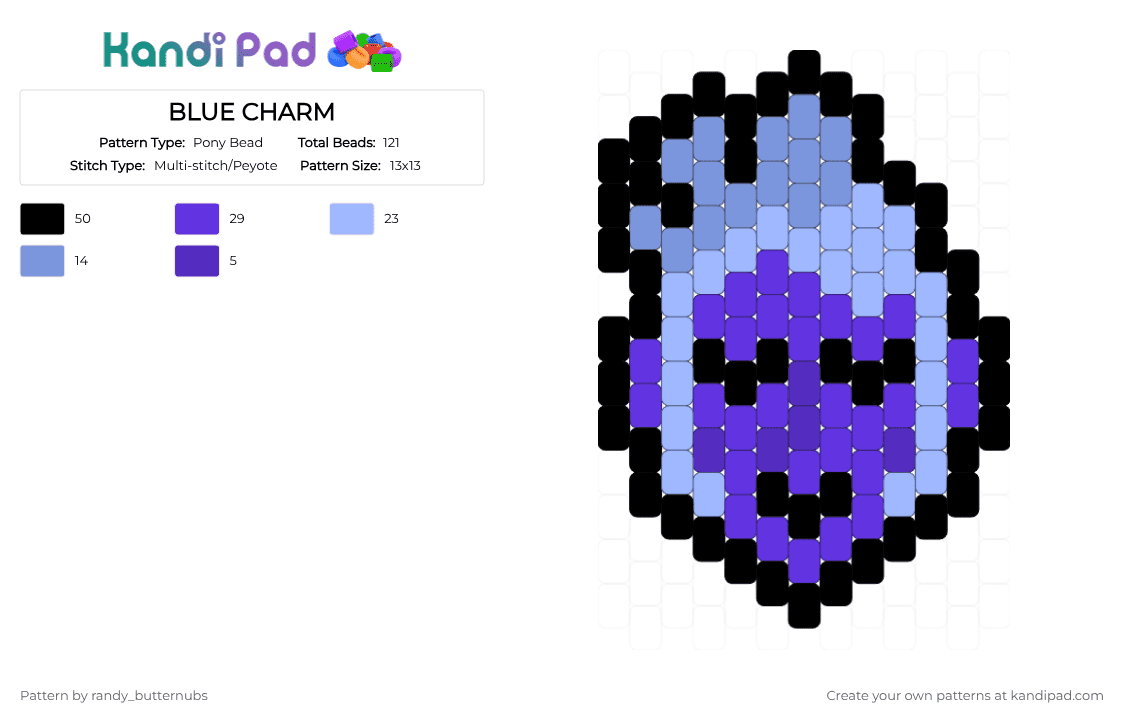 BLUE CHARM - Pony Bead Pattern by randy_butternubs on Kandi Pad - light blue,purple,deltarune,chapter 5,blue