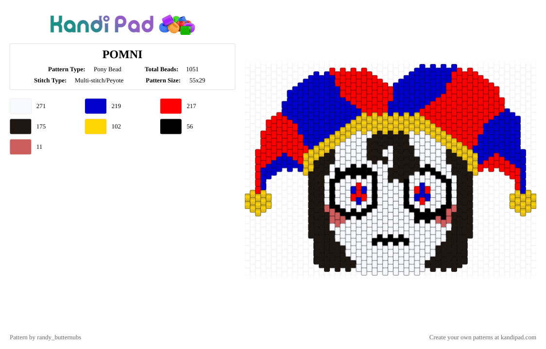 POMNI - Pony Bead Pattern by randy_butternubs on Kandi Pad - purple,red