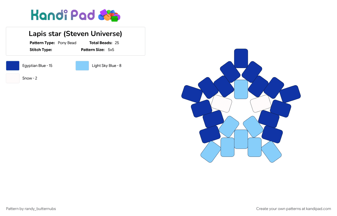 Lapis star (Steven Universe) - Pony Bead Pattern by randy_butternubs on Kandi Pad - character, gem, lapis, light blue, purple, steven universe, steven universe future, tv show