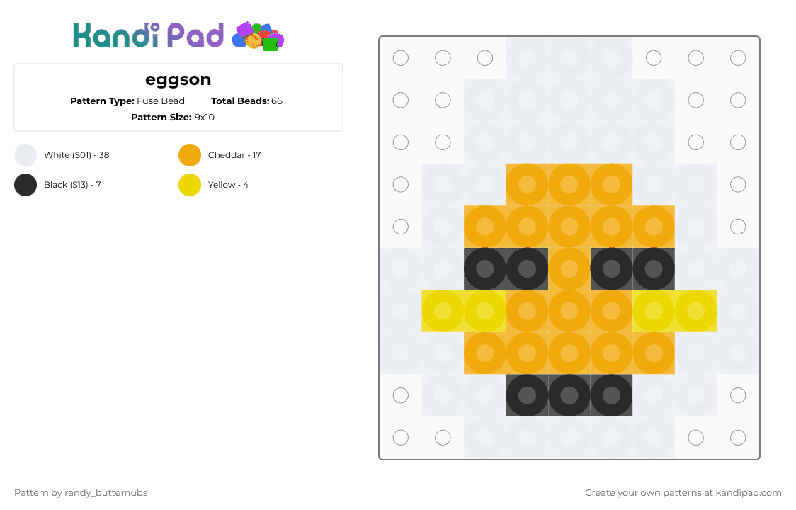 eggson - Fuse Bead Pattern by randy_butternubs on Kandi Pad - white,orange