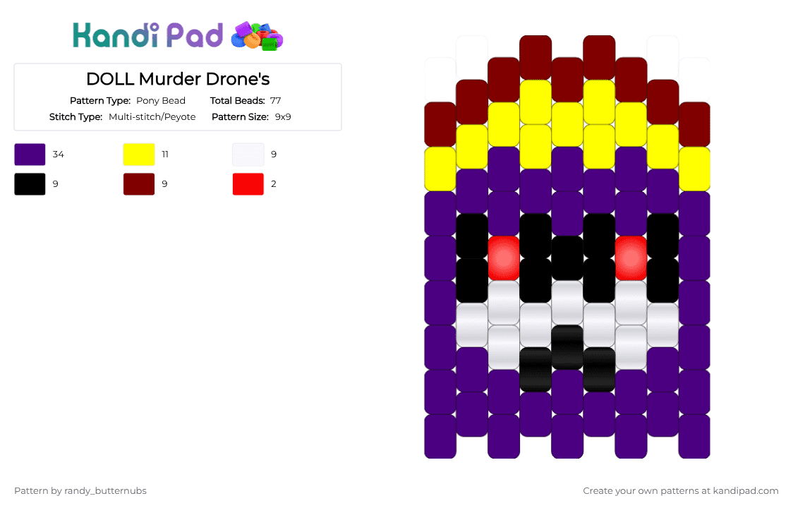 DOLL Murder Drone\'s - Pony Bead Pattern by randy_butternubs on Kandi Pad - purple