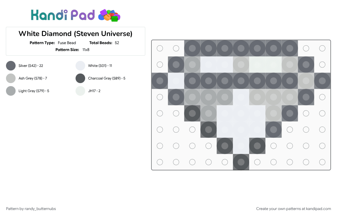 White Diamond (Steven Universe) - Fuse Bead Pattern by randy_butternubs on Kandi Pad - character, gem, steven universe, white diamond