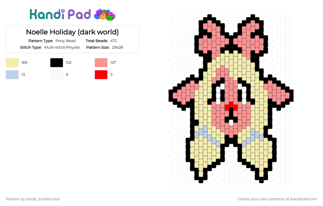Noelle Holiday (dark world) - Pony Bead Pattern by randy_butternubs on Kandi Pad - beige,yellow