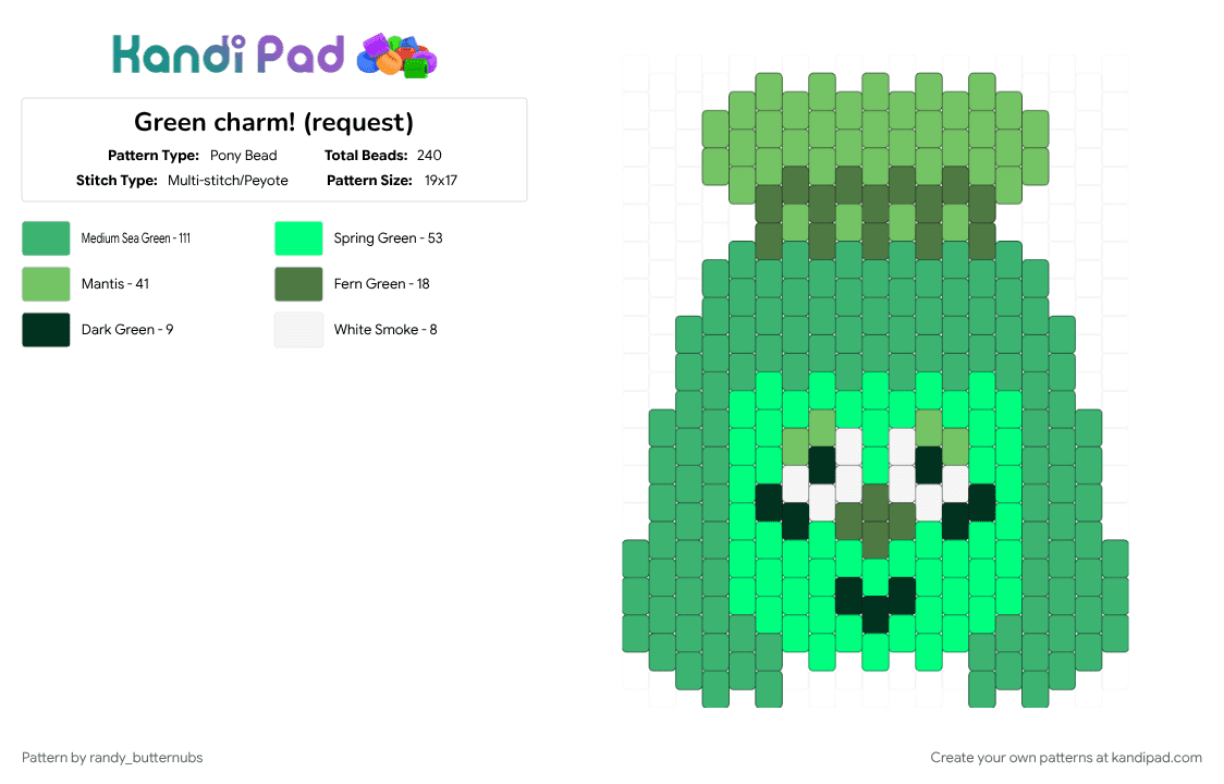 Green charm! (request) - Pony Bead Pattern by randy_butternubs on Kandi Pad - character, deltarune, deltarune chapter 5, green, video game