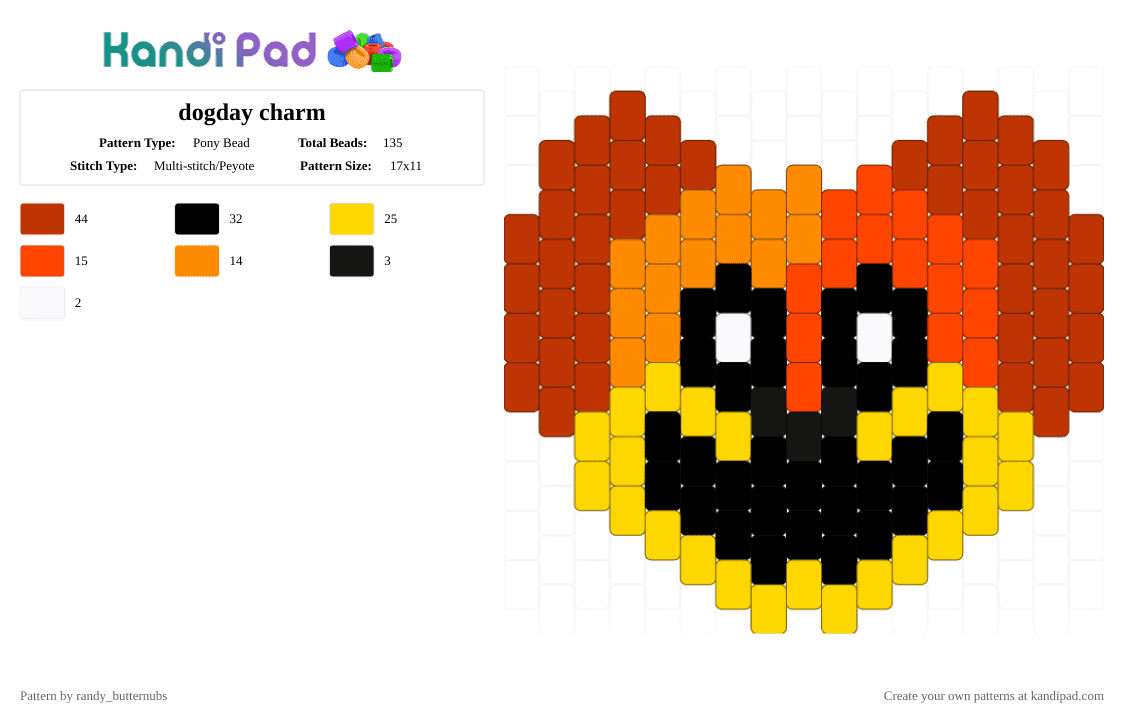 dogday charm - Pony Bead Pattern by randy_butternubs on Kandi Pad - red,ppt,poppy,poppy playtime,smile,dogday