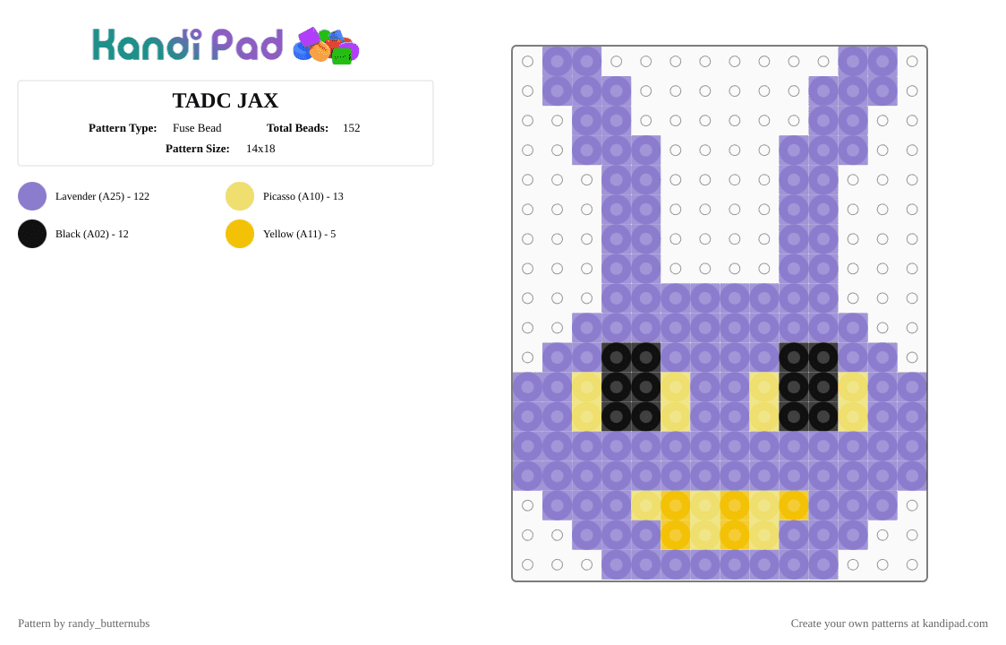 TADC JAX - Fuse Bead Pattern by randy_butternubs on Kandi Pad - blue