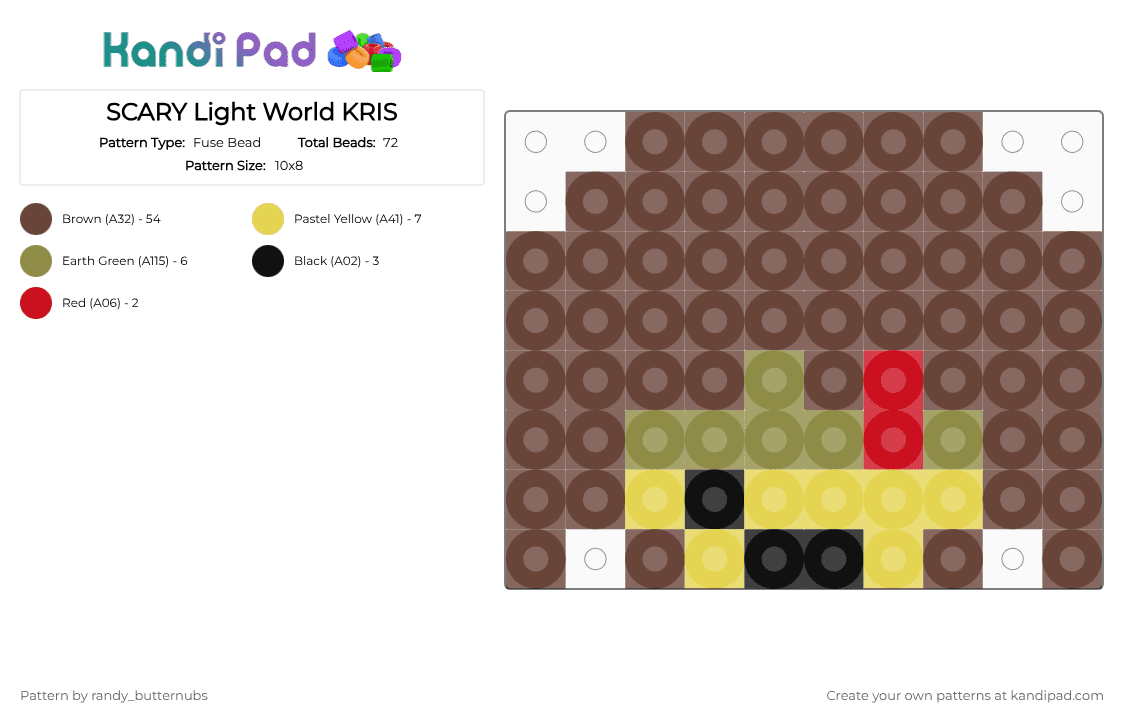 SCARY Light World KRIS - Fuse Bead Pattern by randy_butternubs on Kandi Pad - 