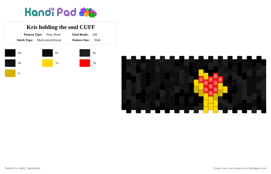 Kris holding the soul CUFF - Pony Bead Pattern by randy_butternubs on Kandi Pad - 