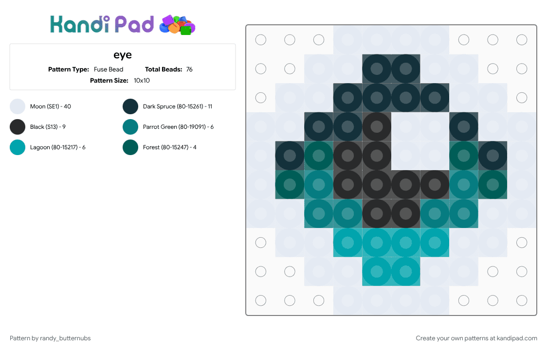 eye - Fuse Bead Pattern by randy_butternubs on Kandi Pad - teal, white