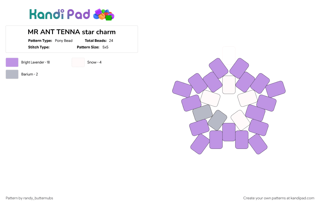 MR ANT TENNA star charm - Pony Bead Pattern by randy_butternubs on Kandi Pad - deltarune, mr ant tenna, pink, video game