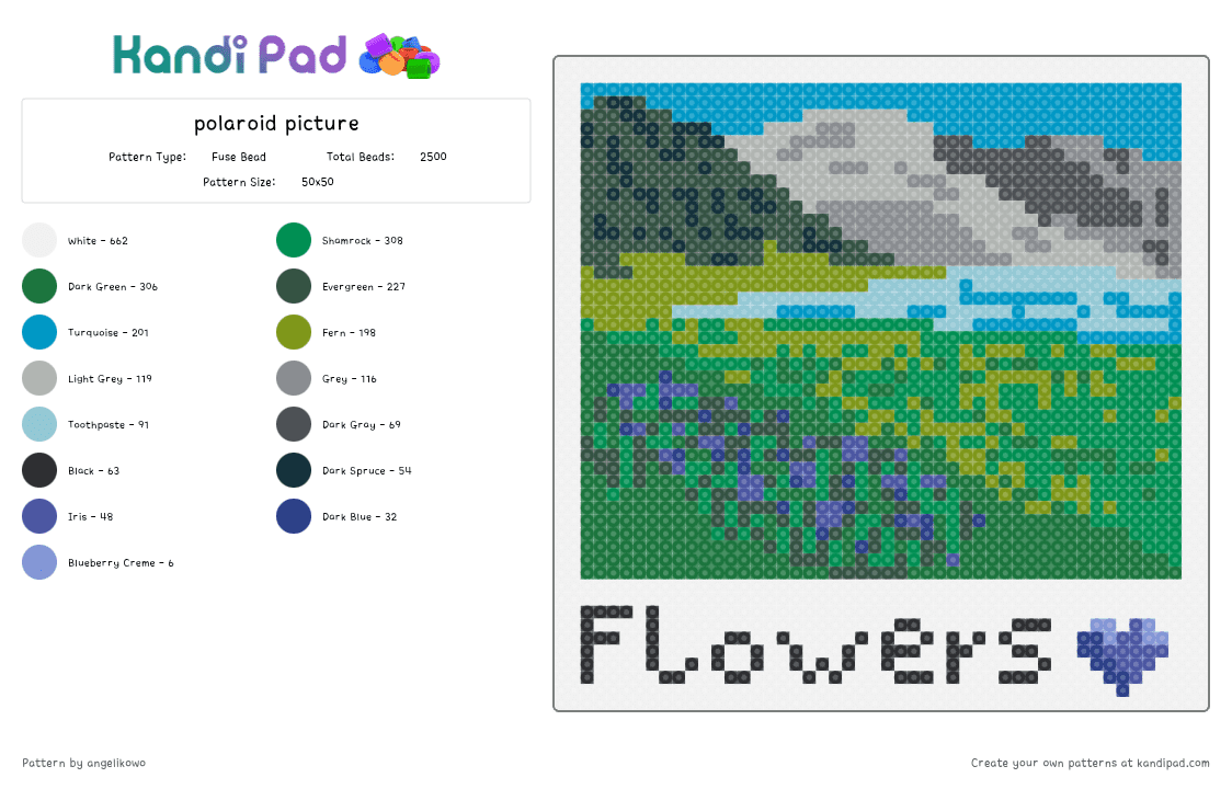 polaroid picture - Fuse Bead Pattern by angelikowo on Kandi Pad - green,light blue,gray,cotdpolaroid,template,polarioid,picture,white,black,text,aesthetic