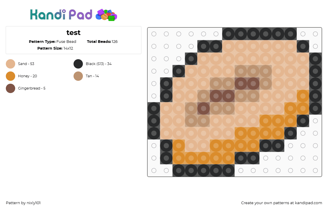 test - Fuse Bead Pattern by nixly101 on Kandi Pad - beige