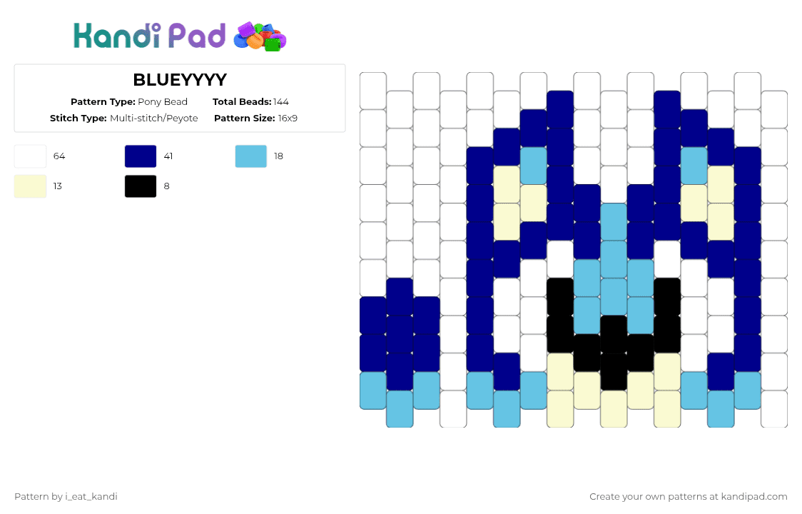 BLUEYYYY - Pony Bead Pattern by i_eat_kandi on Kandi Pad - purple,light blue