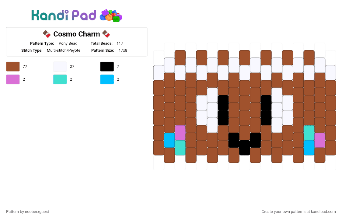 🍫 Cosmo Charm 🍫 - Pony Bead Pattern by nooberxguest on Kandi Pad - charm, cosmo, dandysworld, dessert, red