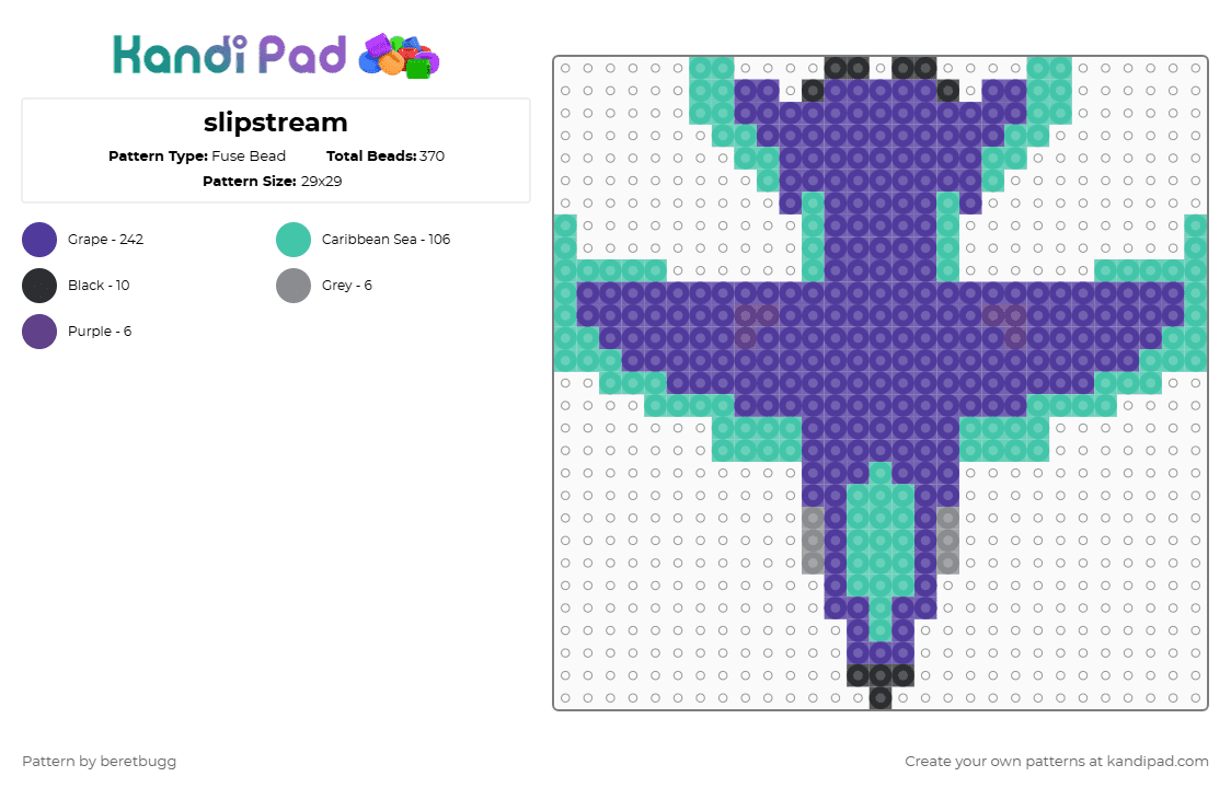 slipstream - Fuse Bead Pattern by beretbugg on Kandi Pad - purple