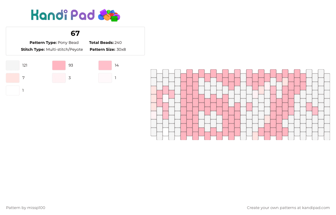 67 Pony Bead Pattern - Kandi Pad | Kandi Patterns, Fuse Bead Patterns ...