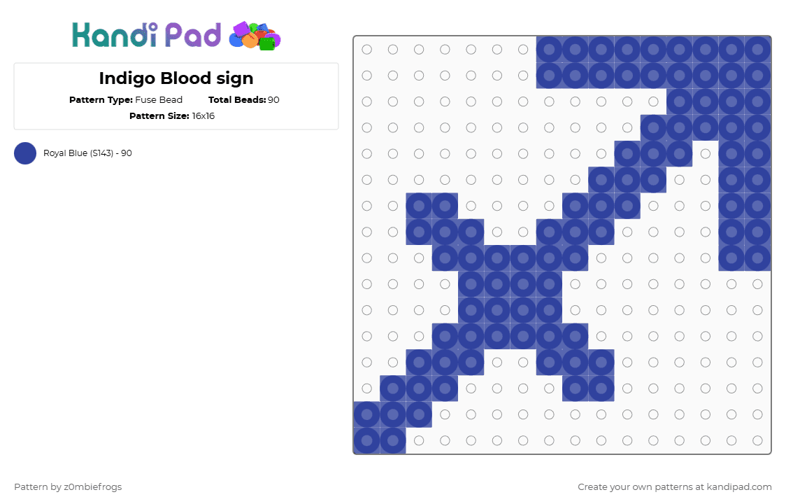 Indigo Blood sign - Fuse Bead Pattern by z0mbiefrogs on Kandi Pad - purple