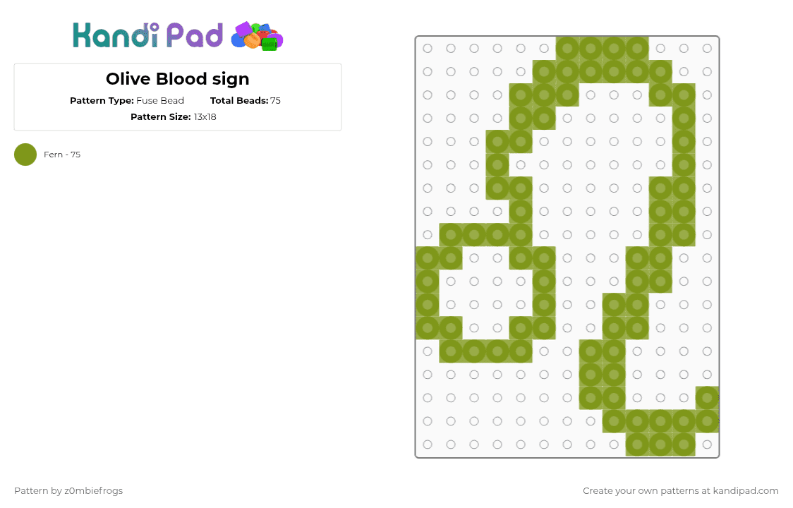 Olive Blood sign - Fuse Bead Pattern by z0mbiefrogs on Kandi Pad - gold,homestuck