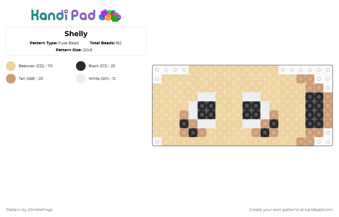 Shelly - Fuse Bead Pattern by z0mbiefrogs on Kandi Pad - beige,dandys world