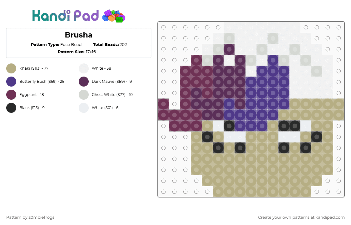 Brusha - Fuse Bead Pattern by z0mbiefrogs on Kandi Pad - beige,dandys world