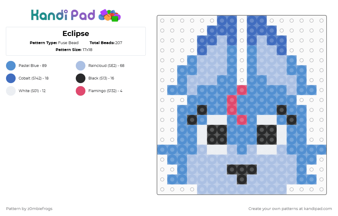 Eclipse - Fuse Bead Pattern by z0mbiefrogs on Kandi Pad - light blue,dandys world