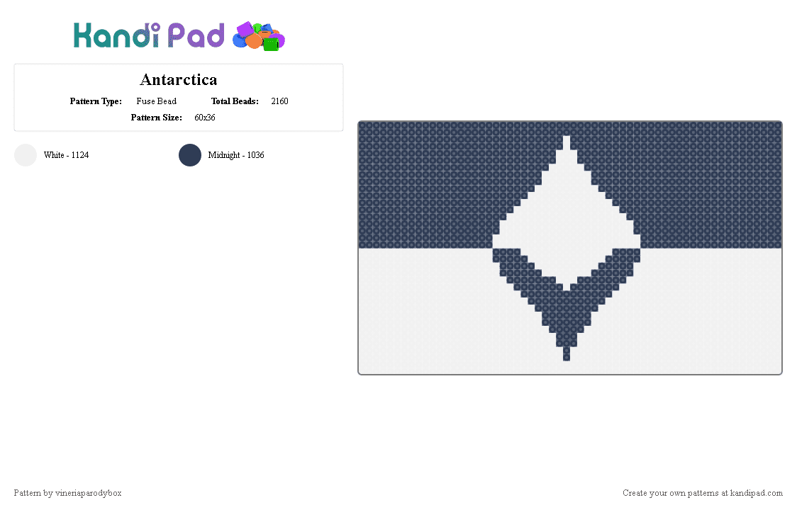 Antarctica - Fuse Bead Pattern by vineriaparodybox on Kandi Pad - purple,white,antarctica,flag
