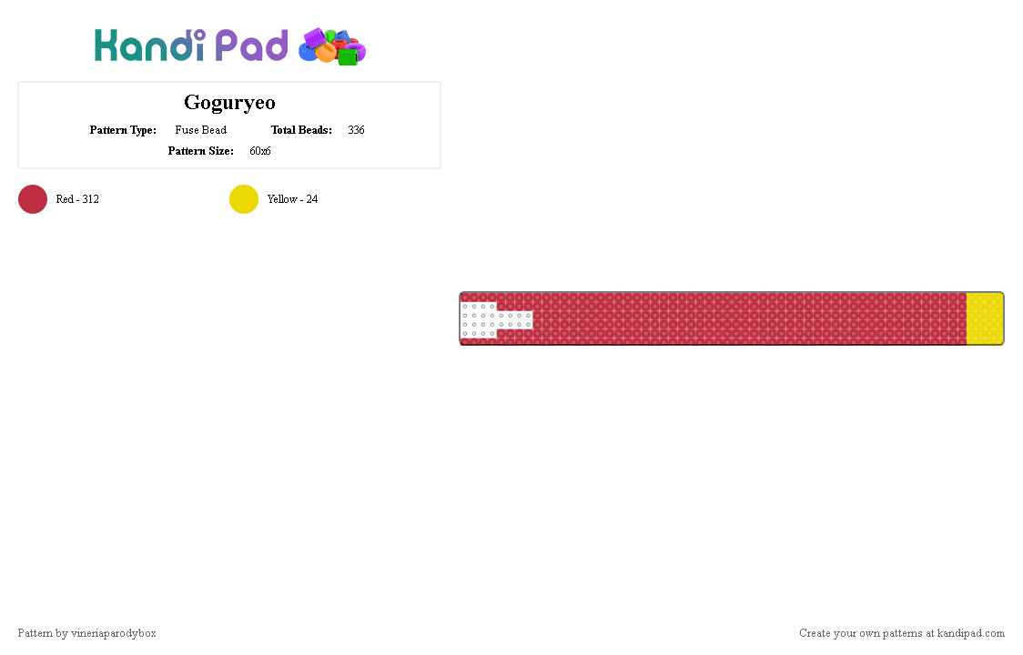 Goguryeo - Fuse Bead Pattern by vineriaparodybox on Kandi Pad - flag,korea