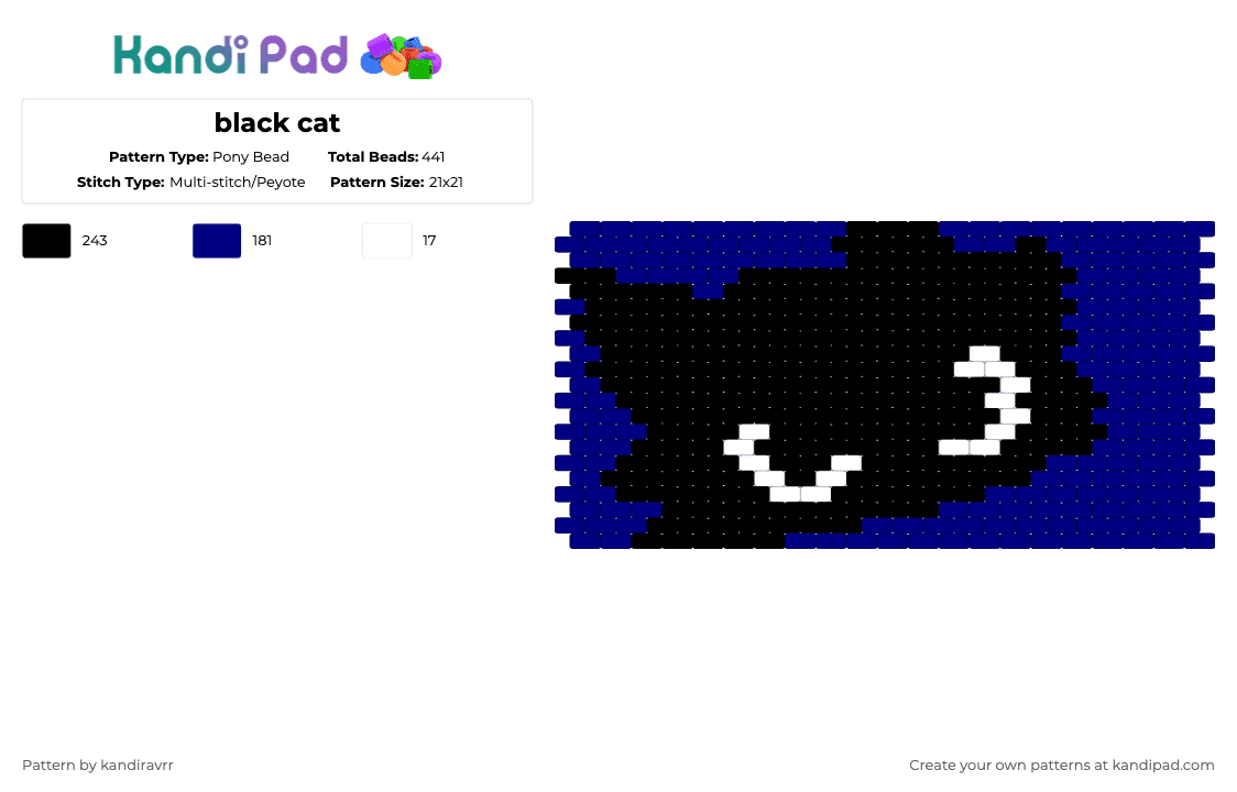 black cat - Pony Bead Pattern by kandiravrr on Kandi Pad - purple