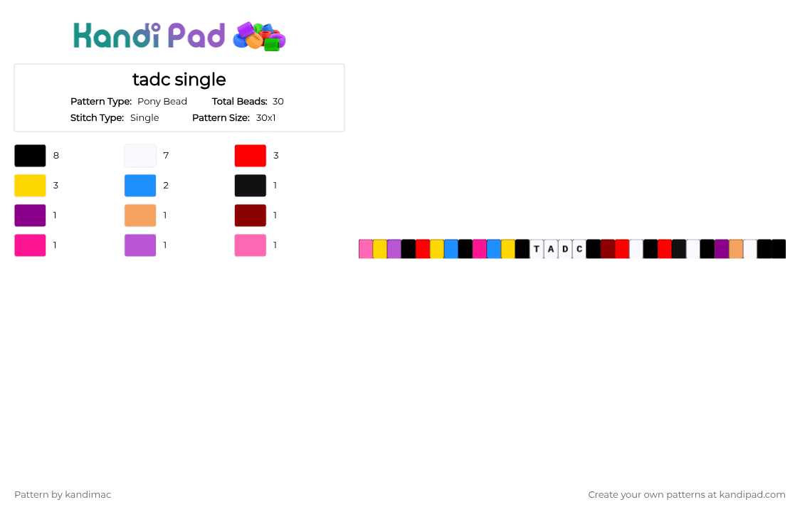🎪 ;; tadc single ~ ♪ - Pony Bead Pattern by digitalangel on Kandi Pad - red,pink,yellow,the amazing digital circus,tadc