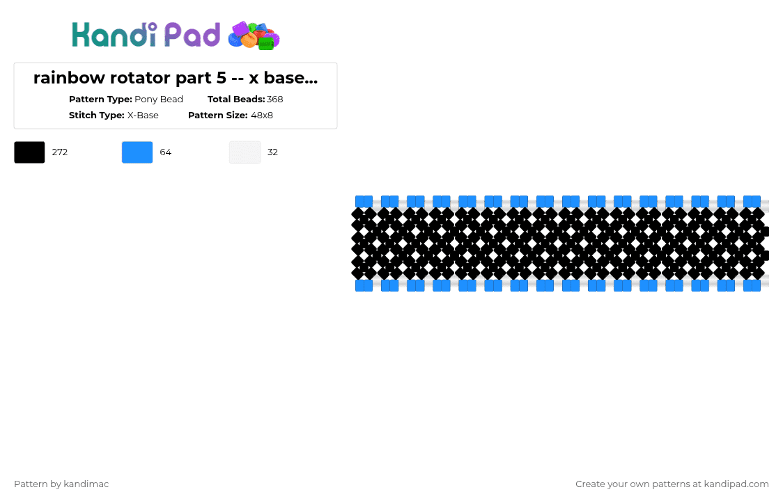 🧁 ;; rainbow rotator pt5 ~ ♪ - Pony Bead Pattern by digitalangel on Kandi Pad - black,white,light blue,rainbow,blue