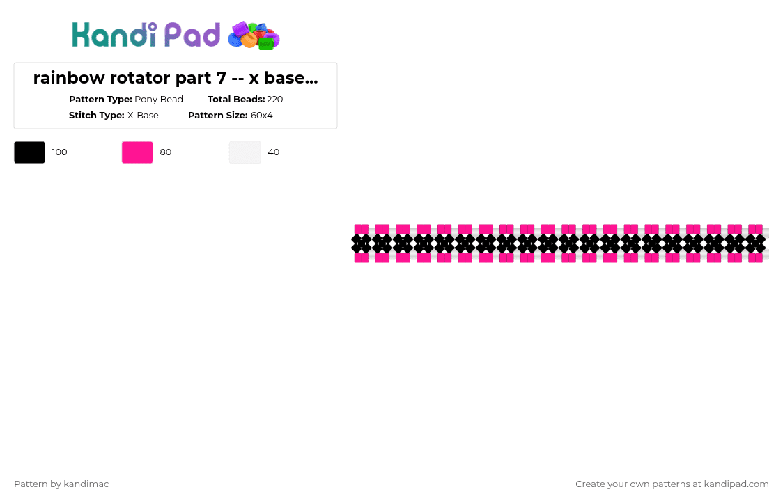 🧁 ;; rainbow rotator pt7 ~ ♪ - Pony Bead Pattern by digitalangel on Kandi Pad - white,pink,rainbow