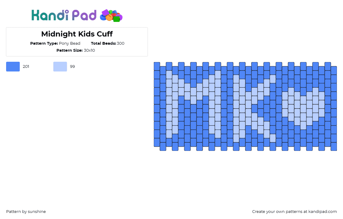 Midnight Kids Cuff - Pony Bead Pattern by sunshine on Kandi Pad - midnight kids,music,band,cuff