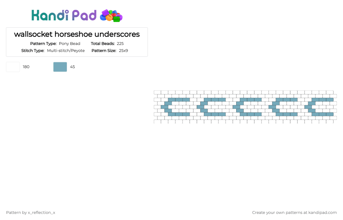 wallsocket horseshoe underscores - Pony Bead Pattern by x_reflection_x on Kandi Pad - white,underscores,wallsocket,music,horseshoe,hyperpop