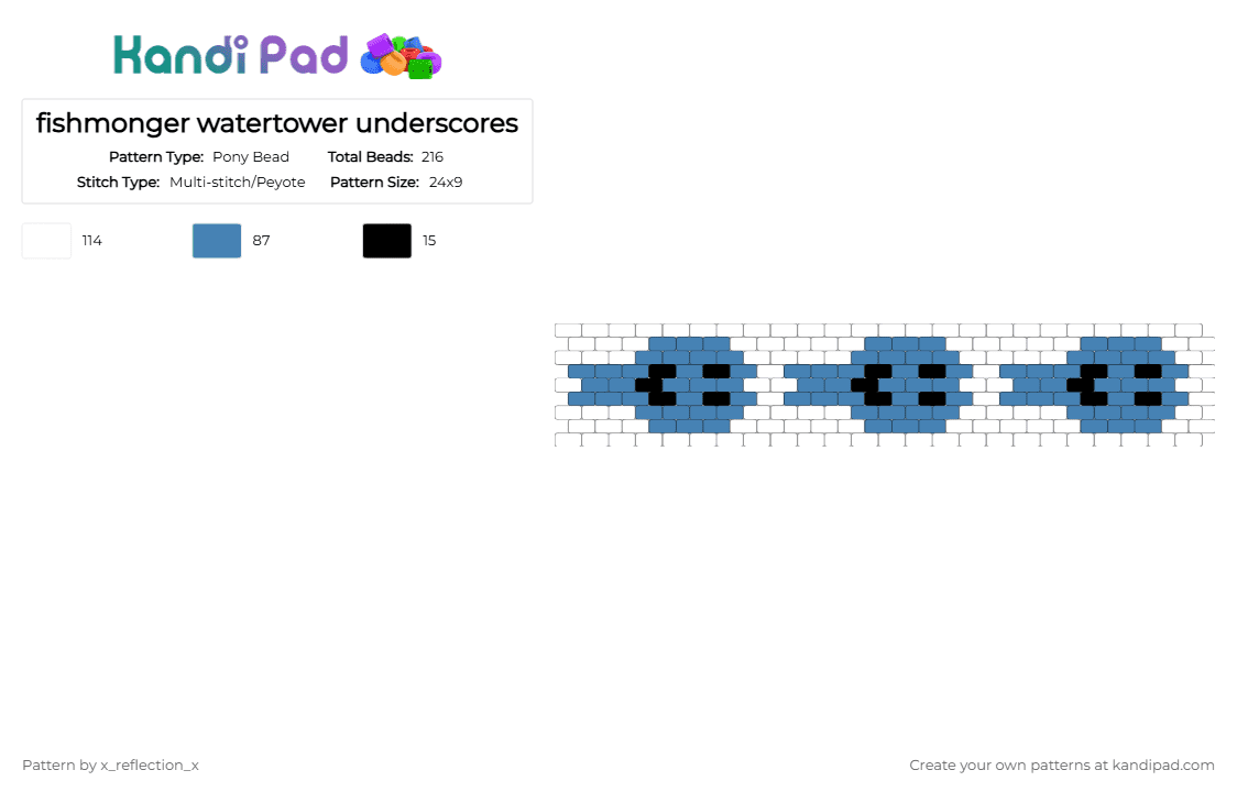 fishmonger watertower underscores - Pony Bead Pattern by x_reflection_x on Kandi Pad - blue,white,underscores,music,fishmonger,hyperpop