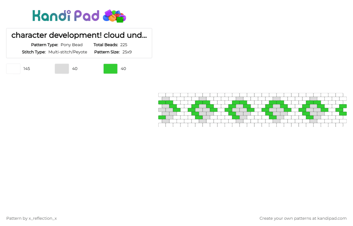 character development! cloud underscores - Pony Bead Pattern by x_reflection_x on Kandi Pad - white,underscores,music,character development