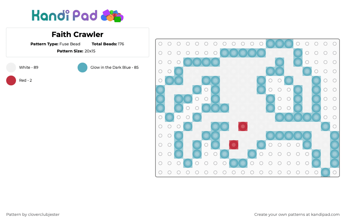 Faith Crawler - Fuse Bead Pattern by cloverclubjester on Kandi Pad - light blue