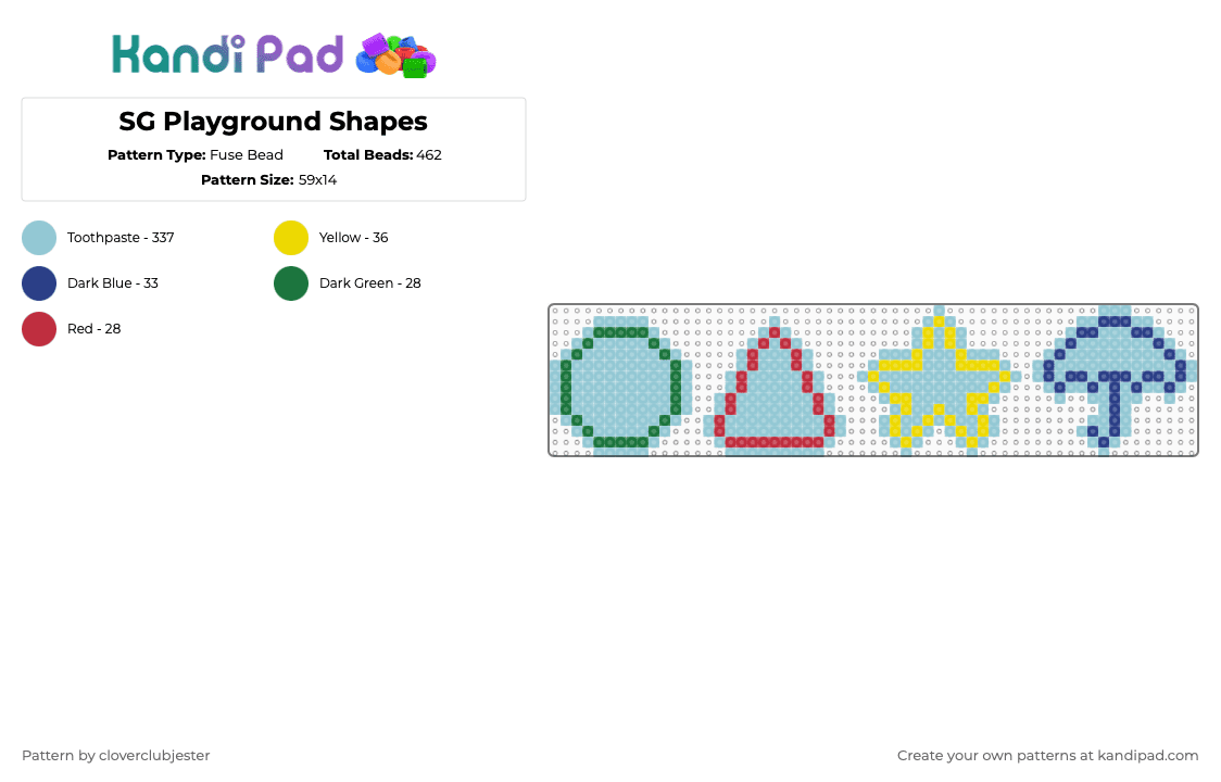 SG Playground Shapes - Fuse Bead Pattern by cloverclubjester on Kandi Pad - light blue