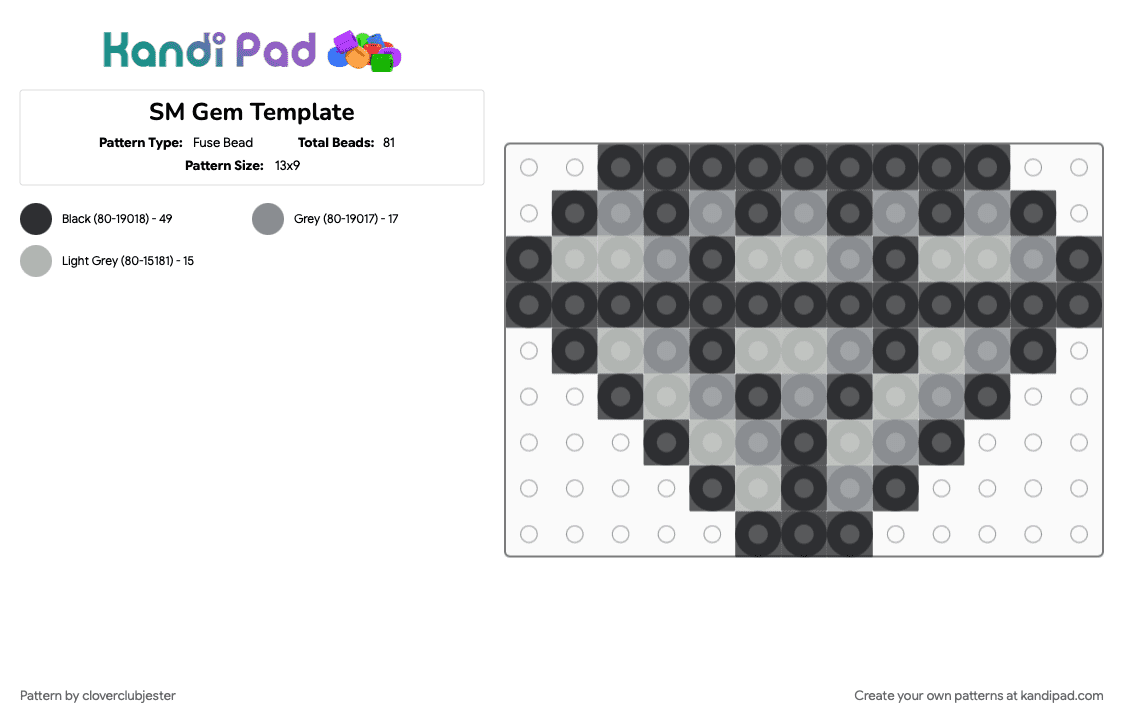SM Gem Template - Fuse Bead Pattern by cloverclubjester on Kandi Pad - 