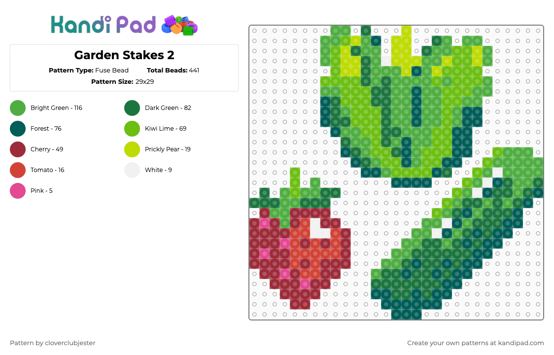 Garden Stakes 2 - Fuse Bead Pattern by cloverclubjester on Kandi Pad - green